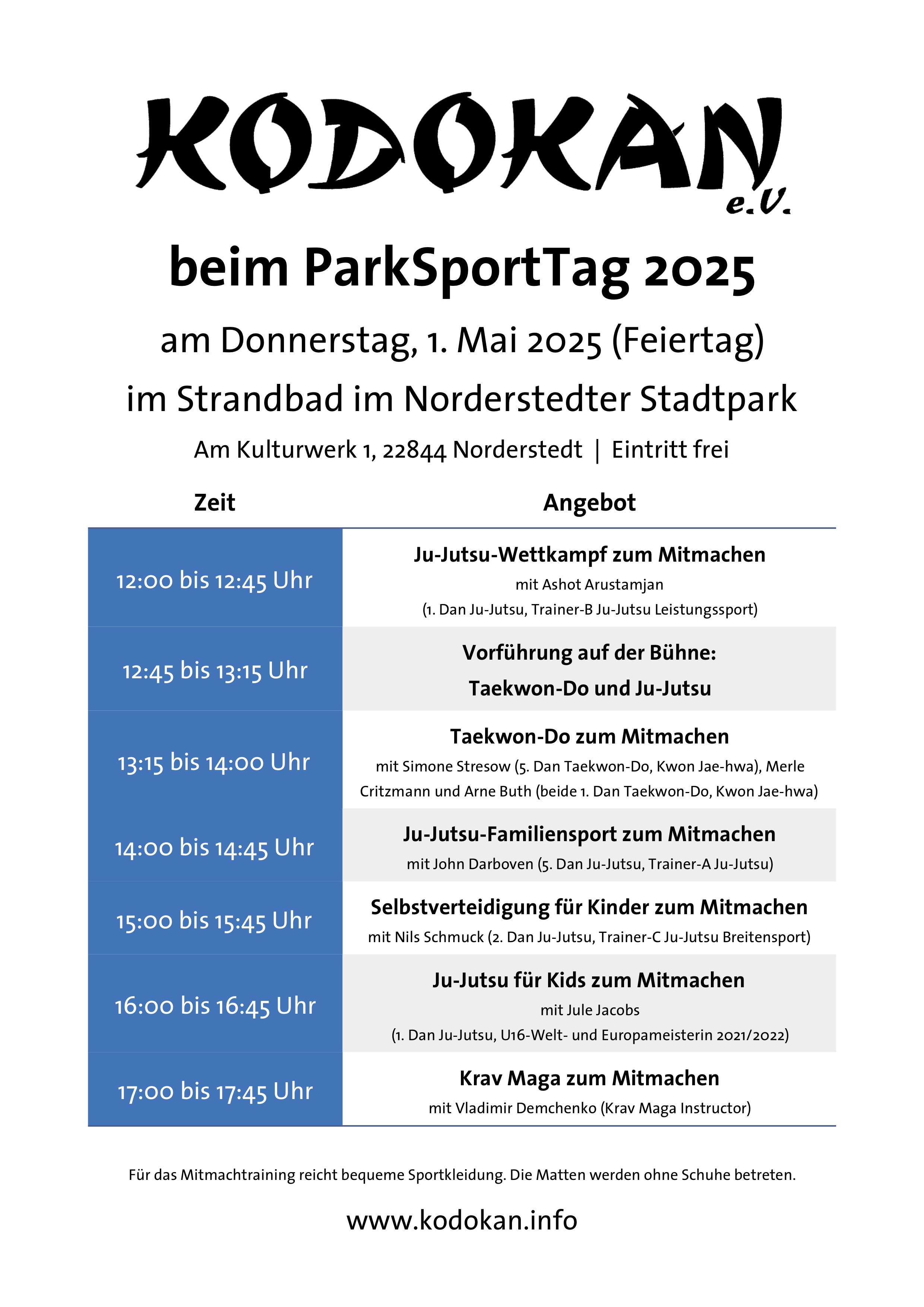 Kodokan beim ParkSportTag am 1. Mai 2025 im Norderstedter Stadtpark