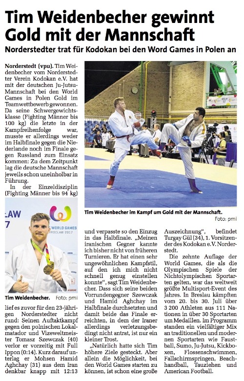 Ju-Jutsu: World Games-Bericht in Markt Extra