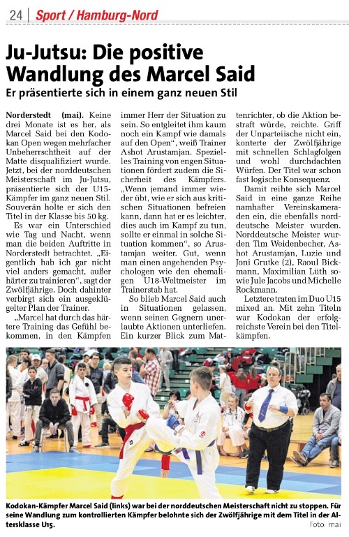 Ju-Jutsu: Markt Extra-Bericht zu den Norddeutschen Meisterschaften