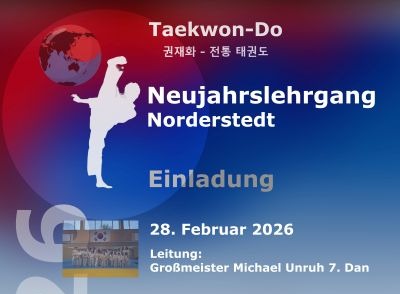 Taekwon-Do: Neujahrslehrgang am 28.02.2026 in der Tarpenbekhalle & Dojo